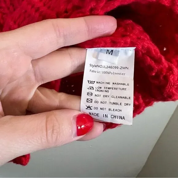 Amazon Fashion Red Knit Gold Button Sweater Vest NWT - Picture 6 of 9